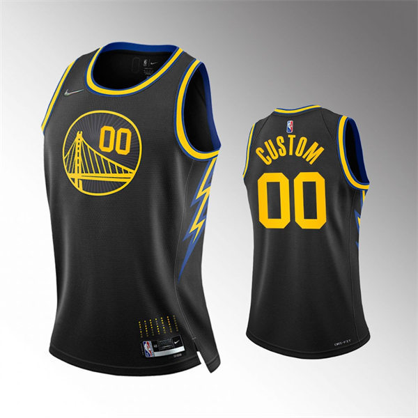 Women Golden State Warriors Custom 75th Diamond Badge Black 2022 City Edition Jersey