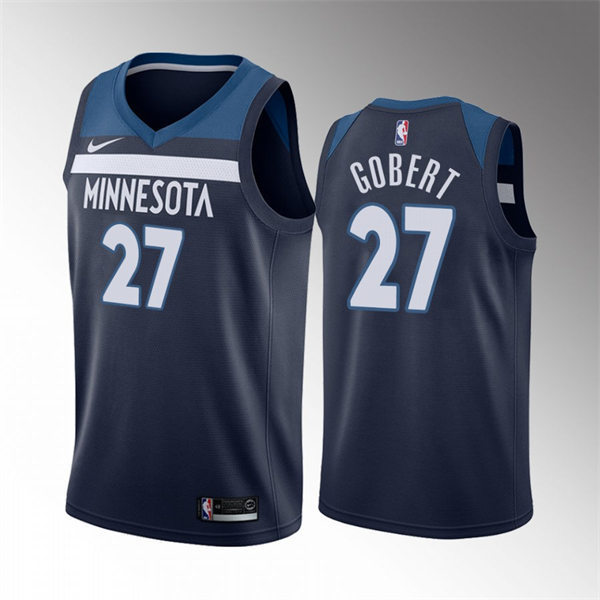 Men's Minnesota Timberwolves #27 Rudy Gobert Navy 2021-22 Diamond Nike Icon Edition Jersey