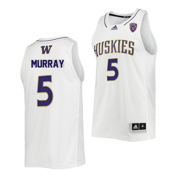 Mens Youth Washington Huskies #5 Dejounte Murray White 2022 College Basketball Game Jersey