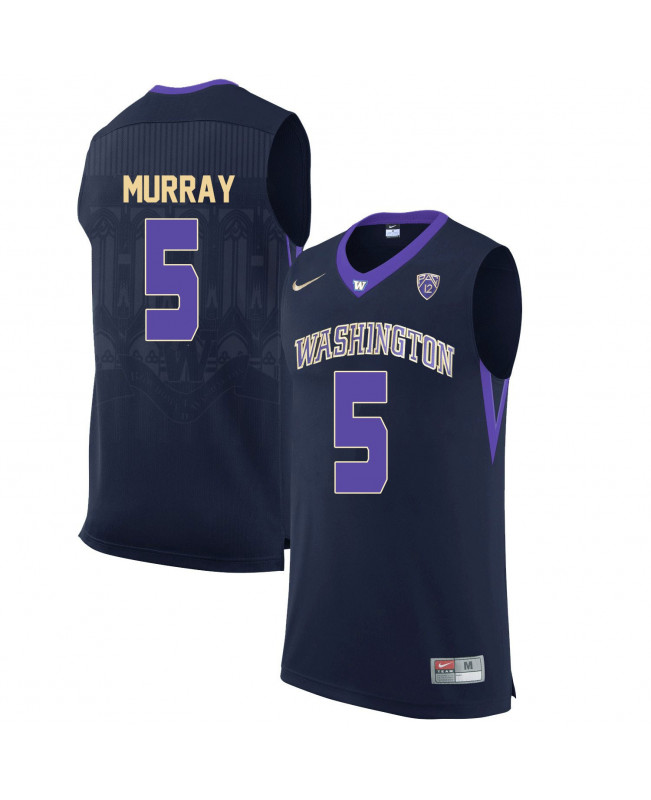 Mens Youth Washington Huskies #5 Dejounte Murray Black 2016 College Basketball Jersey