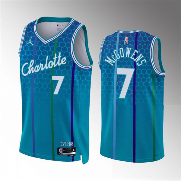 Men's Charlotte Hornets #7 Bryce McGowens Diamond Badge 2021-22 City Edition Jersey