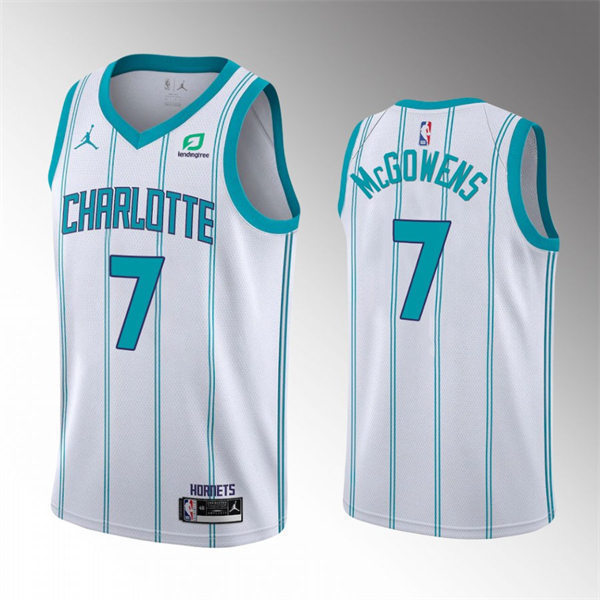 Men's Charlotte Hornets #7 Bryce McGowens White Association Edition Jersey
