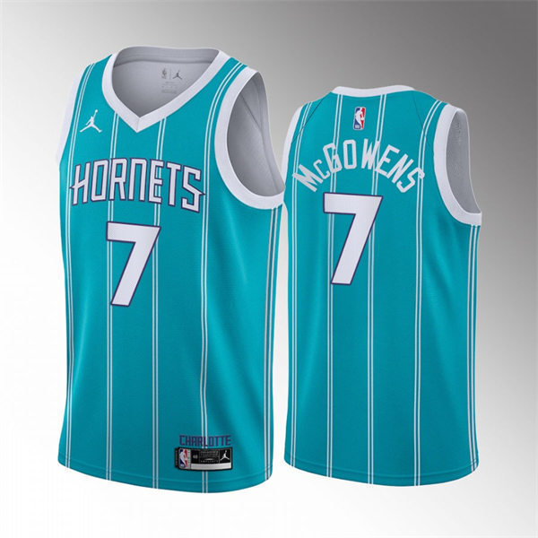 Men's Charlotte Hornets #7 Bryce McGowens Teal Icon Edition Swingman Jersey