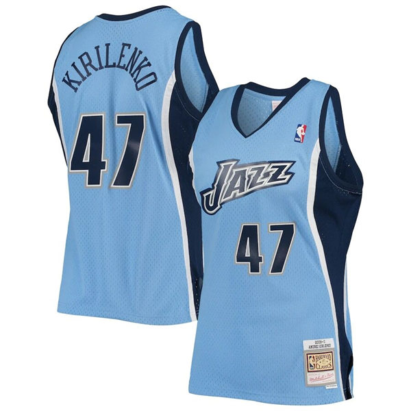 Mens Utah Jazz #47 Andrei Kirilenko Powder Blue 2009-10 Hardwood Classics Swingman Jersey