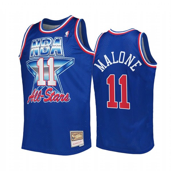 Mens Utah Jazz #11 Karl Malone 1992 All-Star Western Conference Jersey Blue