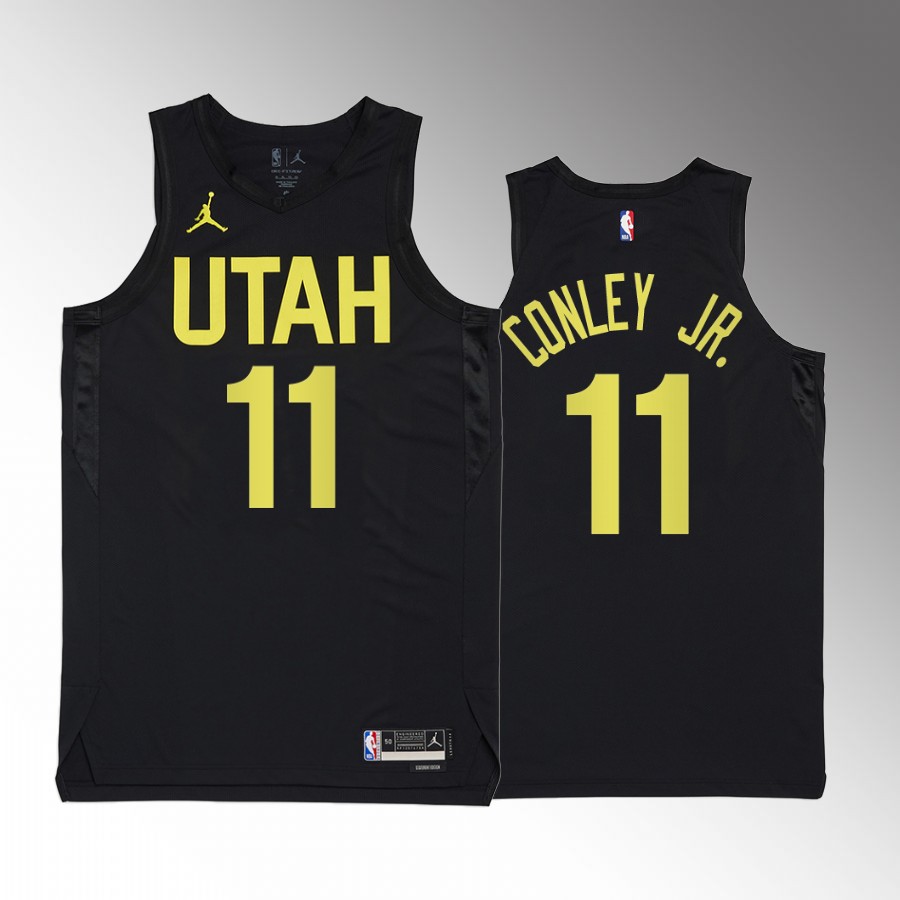 Mens Utah Jazz #11 Mike Conley Jr. 2022-23 Black Statement Edition Jersey