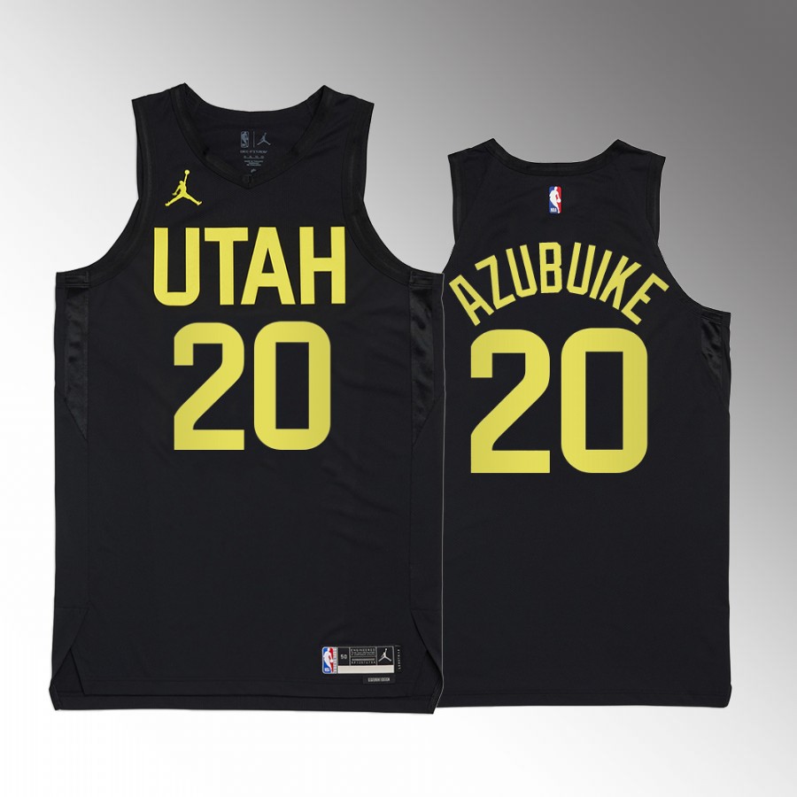 Mens Utah Jazz #20 Udoka Azubuike 2022-23 Black Statement Edition Jersey