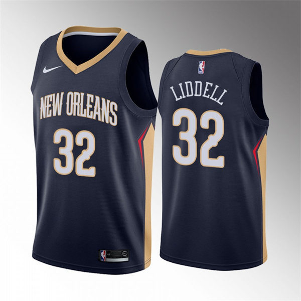 Mens New Orleans Pelicans #32 E.J. Liddell Navy Icon Edition Jersey