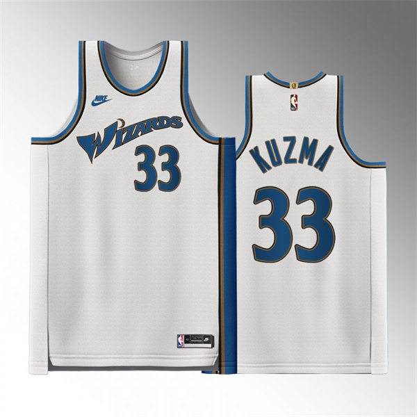 Mens Washington Wizards #33 Kyle Kuzma White 2022-23 Classic Edition Jersey