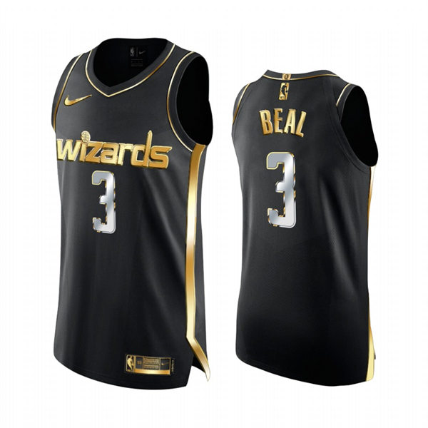 Mens Washington Wizards #3 Bradley Beal 2021 Black Golden Edition Limited Jersey