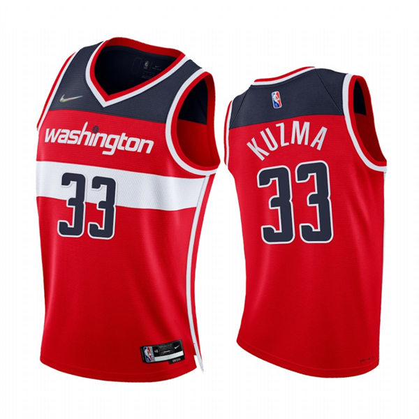 Mens Washington Wizards #33 Kyle Kuzma Red Icon Edition Jersey