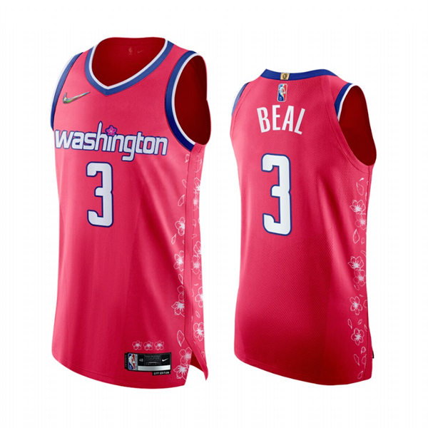 Mens Washington Wizards #3 Bradley Beal Pink 2022-23 Cherry Blossom City Edition Jersey