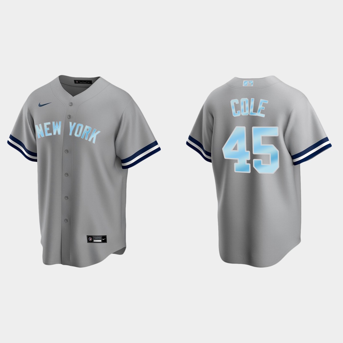 Mens Youth New York Yankees #45 Gerrit Cole Gray Stitched 2022 Father's Day Jersey