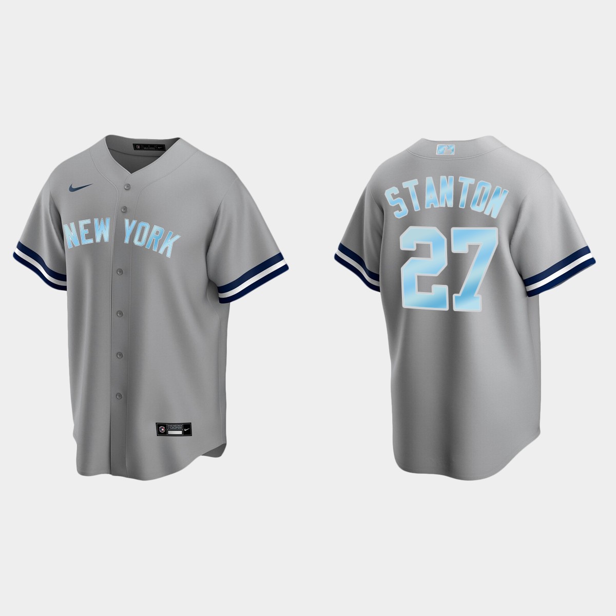 Mens Youth New York Yankees #27 Giancarlo Stanton Gray Stitched 2022 Father's Day Jersey