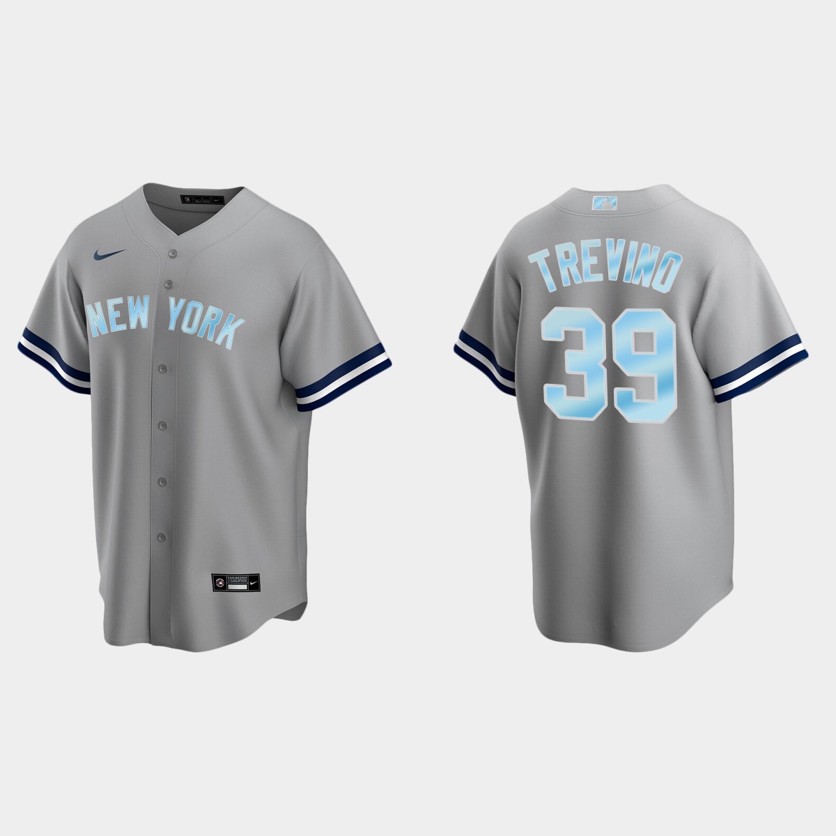 Mens Youth New York Yankees #39 Jose Trevino Gray Stitched 2022 Father's Day Jersey