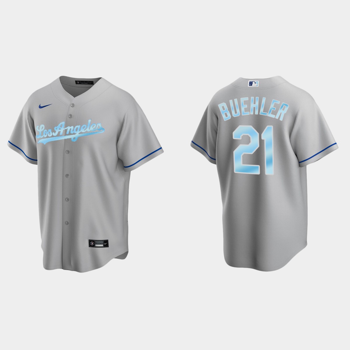 Mens Youth Los Angeles Dodgers #21 Walker Buehler Gray Stitched 2022 Father's Day Jersey