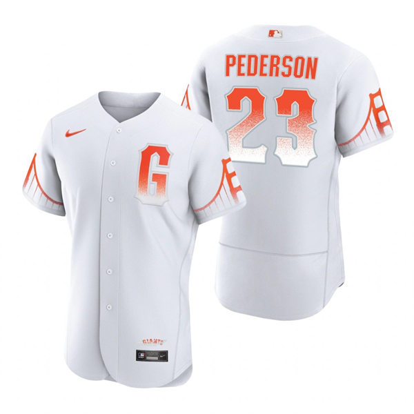 Mens San Francisco Giants #23 Joc Pederson Nike White City Connect Jersey