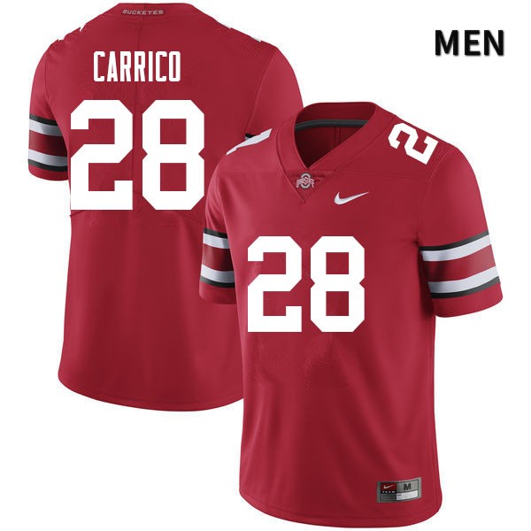 Mens Ohio State Buckeyes #28 Reid Carrico Scarlet College Football Game Jersey(3)