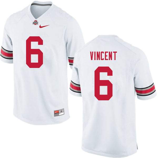 Mens Ohio State Buckeyes #6 Taron Vincent White College Football Game Jersey
