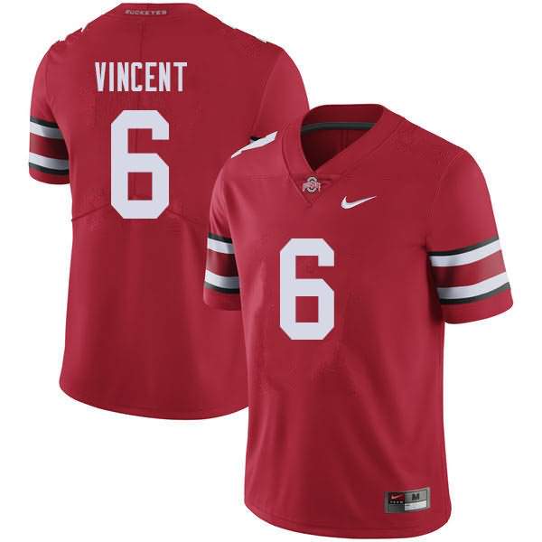 Mens Ohio State Buckeyes #6 Taron Vincent  Scarlet College Football Game Jersey(3)