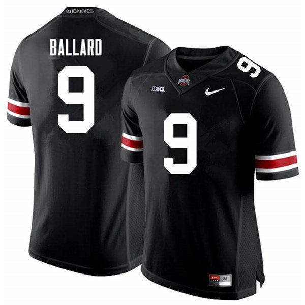 Mens Ohio State Buckeyes #9 Jayden Ballard Black White College Football Game Jersey