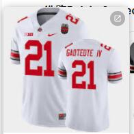 Mens Ohio State Buckeyes #21 Palaie Gaoteote IV White College Football Game Jersey