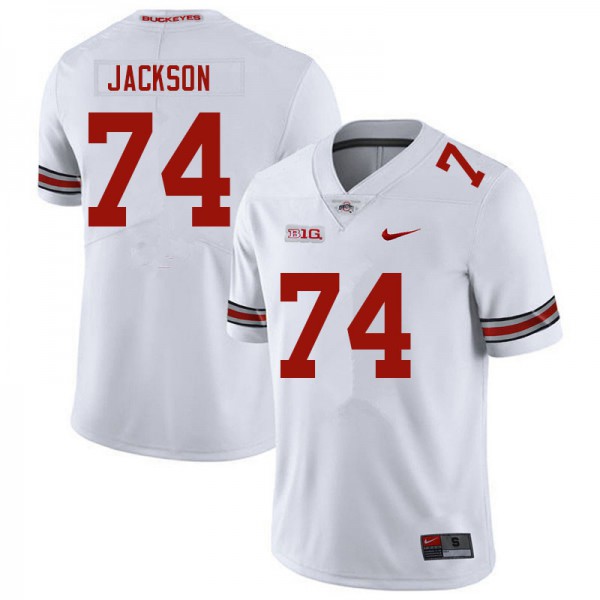 Mens Ohio State Buckeyes #74 Donovan Jackson White College Football Game Jersey
