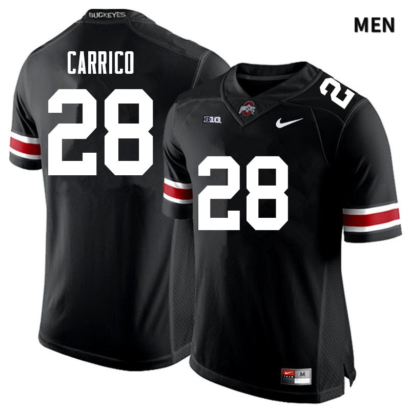 Mens Ohio State Buckeyes #28 Reid Carrico Black White College Football Game Jersey