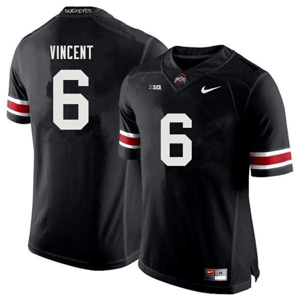 Mens Ohio State Buckeyes #6 Taron Vincent Black White College Football Game Jersey
