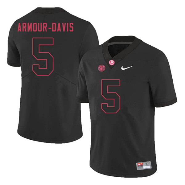 Men's Youth Alabama Crimson Tide #5 Jalyn Armour-Davis Blackout College Football Jersey