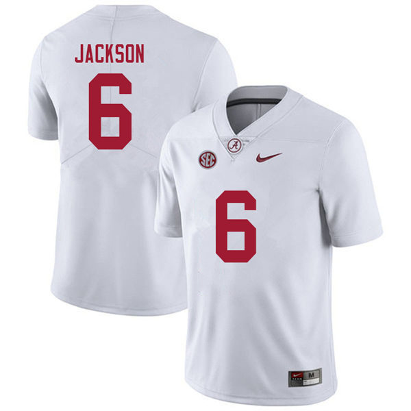 Men's Youth Alabama Crimson Tide #6 Khyree Jackson White College Football Game Jersey