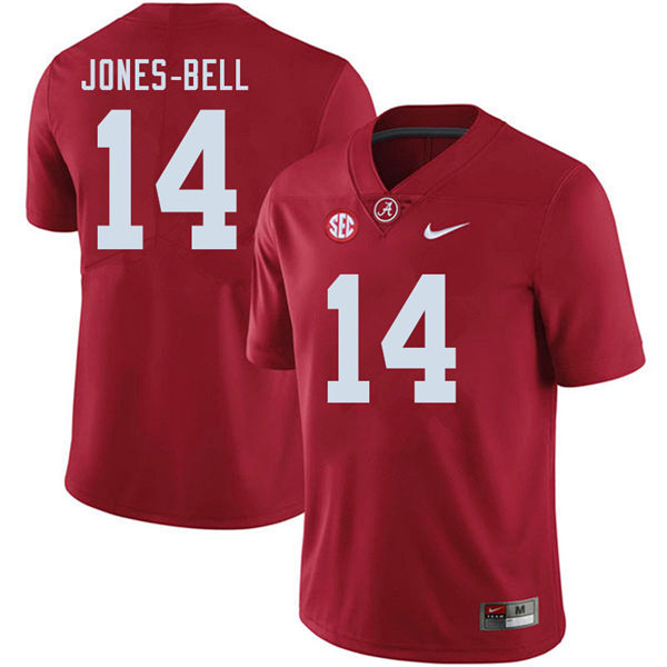 Men's Youth Alabama Crimson Tide #14 Thaiu Jones-Bell Crimson College Football Game Jersey