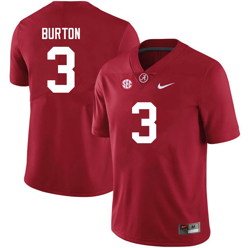 Men's Youth Alabama Crimson Tide #3 Jermaine Burton Crimson College Football Game Jersey