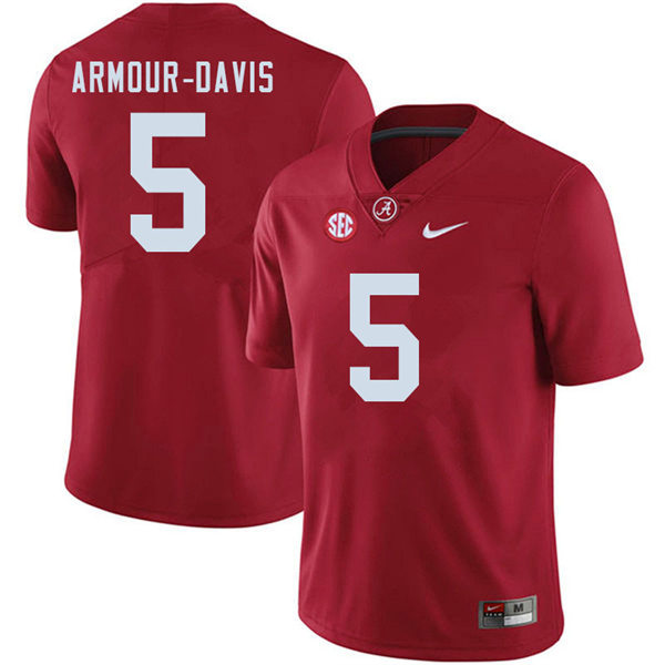 Men's Youth Alabama Crimson Tide #5 Jalyn Armour-Davis Crimson College Football Game Jersey