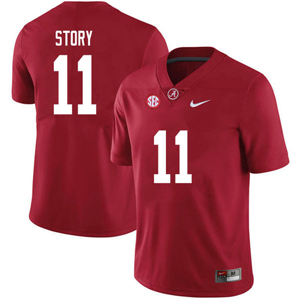 Men's Youth Alabama Crimson Tide #11 Kristian Story Crimson College Football Game Jersey