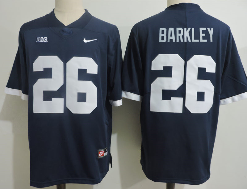 Men's Penn State Nittany Lions #26 Saquon Barkley Nike Navy Retro Limited Football Jersey
