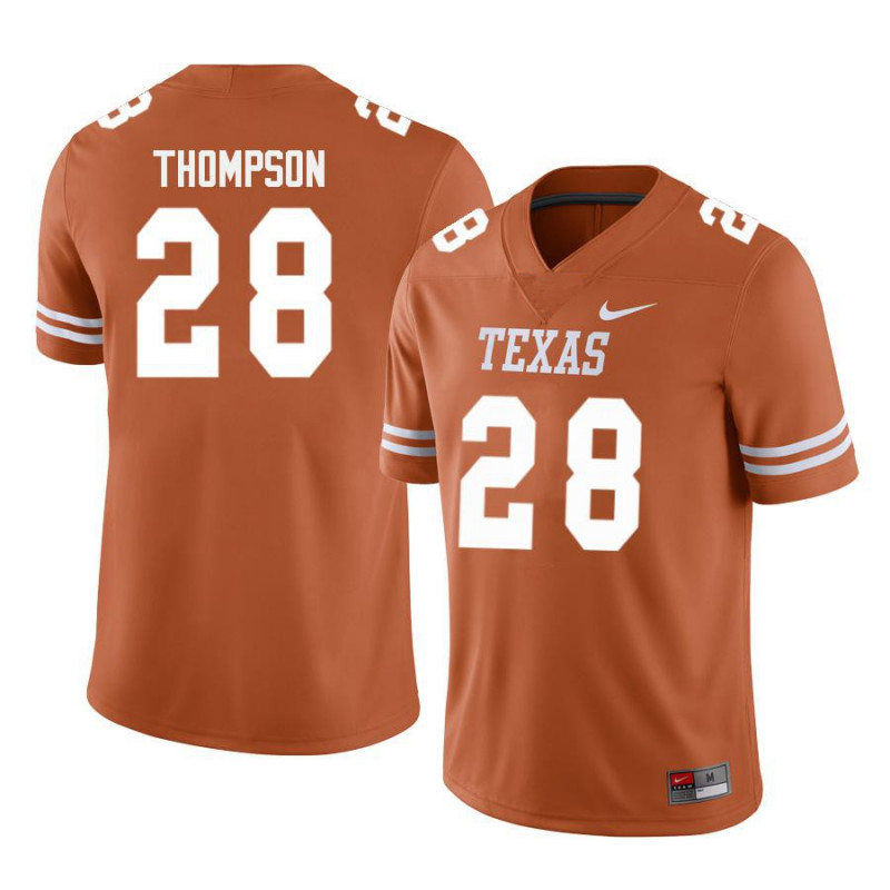 Mens Texas Longhorns #28 Jerrin Thompson Nike 2022 Orange Football Game Jersey