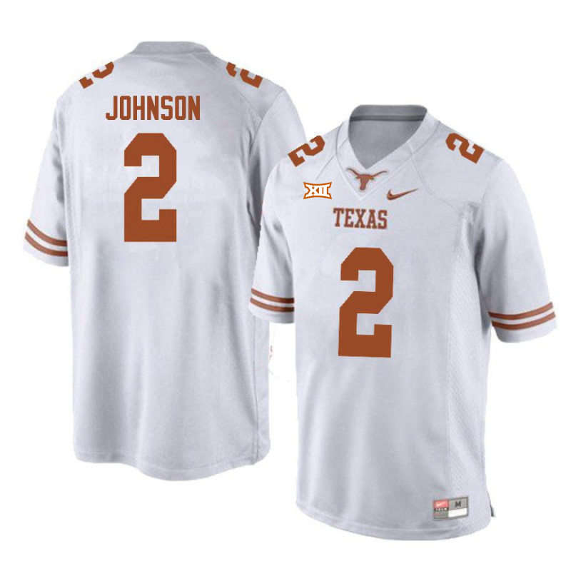 Mens Texas Longhorns #2 Roschon Johnson White Premier College Football Game Jersey