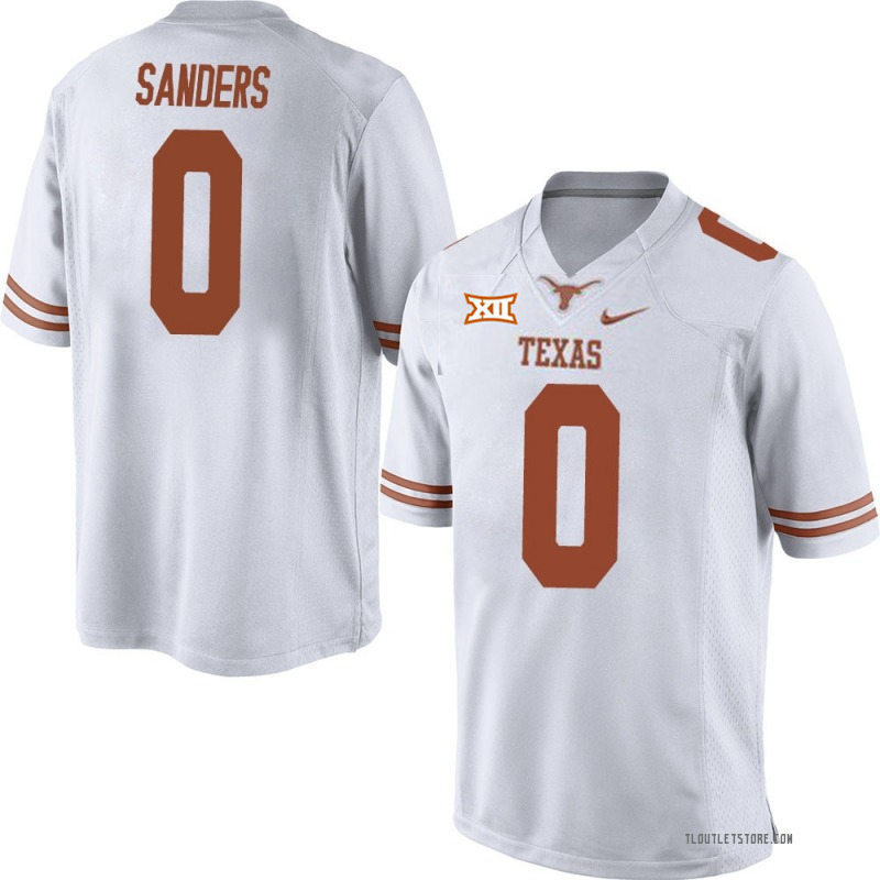 Mens Texas Longhorns #0 Ja'Tavion Sanders White Premier College Football Game Jersey