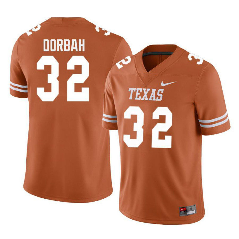 Mens Texas Longhorns #32 Prince Dorbah Nike 2022 Orange Football Game Jersey