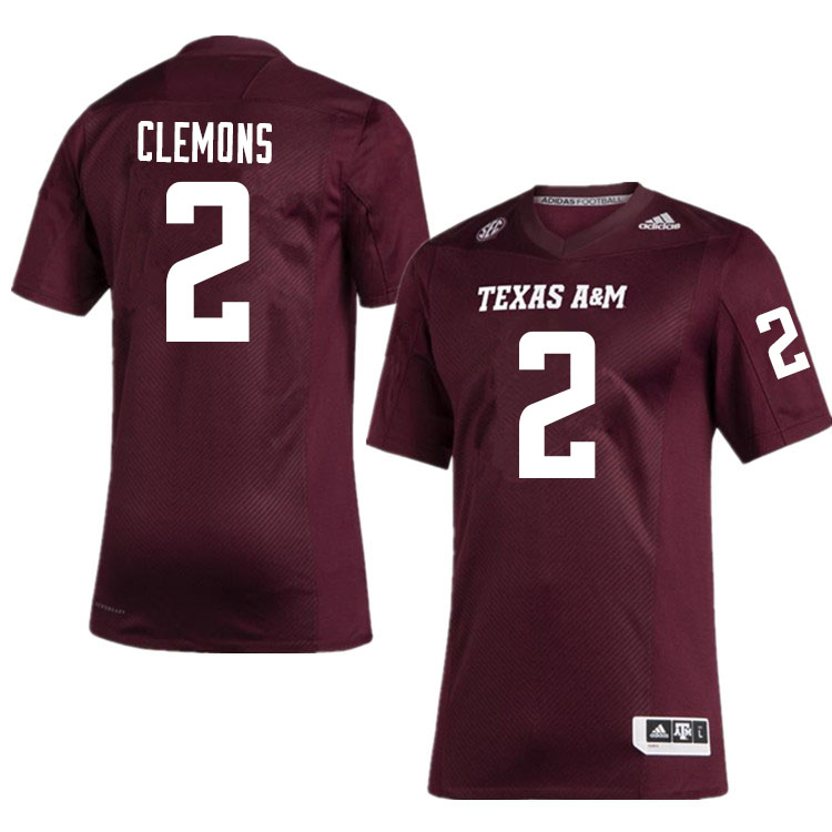 Mens Youth Texas A&M Aggies #2 Micheal Clemons College Football Game Jersey Maroon