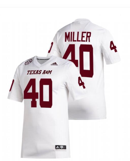 Mens Youth Texas A&M Aggies #40 Von Miller College Football Game Jersey White