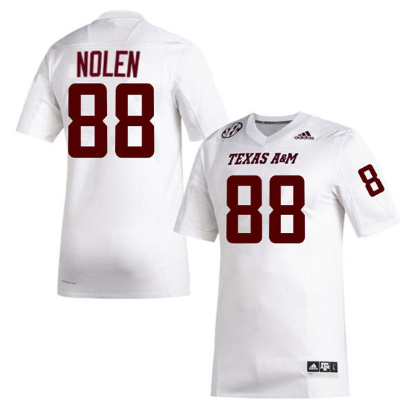 Mens Youth Texas A&M Aggies #88 Walter Nolen College Football Game Jersey White