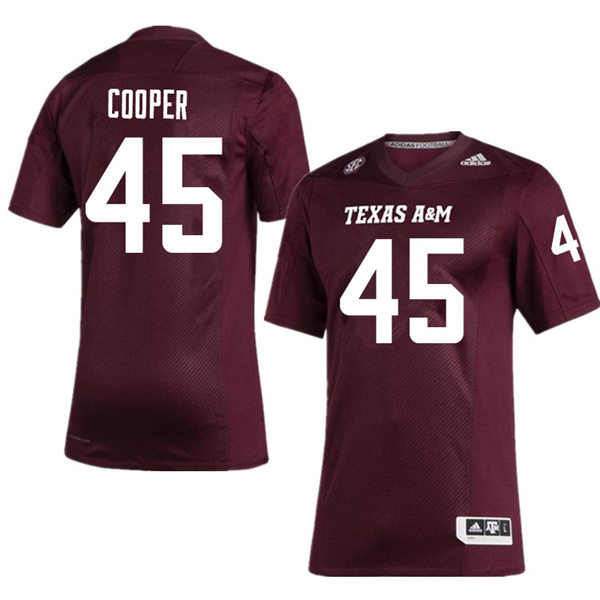 Mens Youth Texas A&M Aggies #45 Edgerrin Cooper College Football Game Jersey Maroon