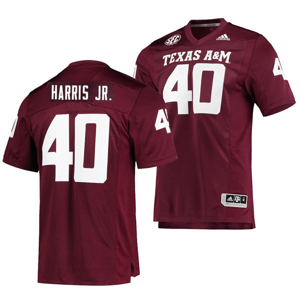 Mens Youth Texas A&M Aggies #40 Martrell Harris Jr. College Football Game Jersey Maroon