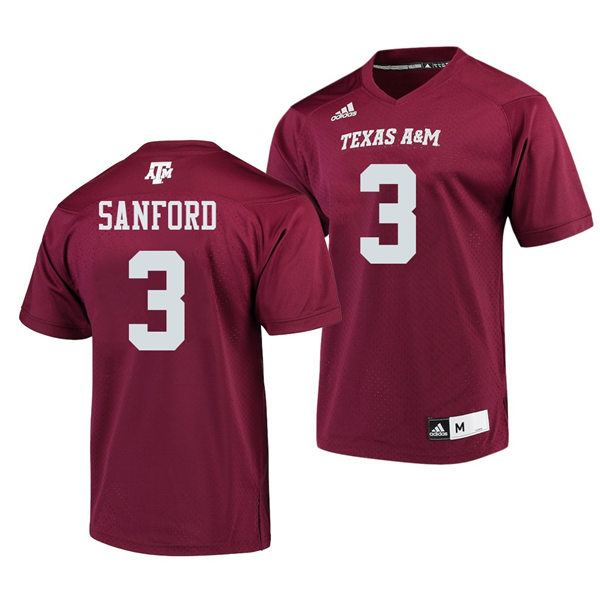 Mens Youth Texas A&M Aggies #3 Daymion Sanford College Football Game Jersey Maroon