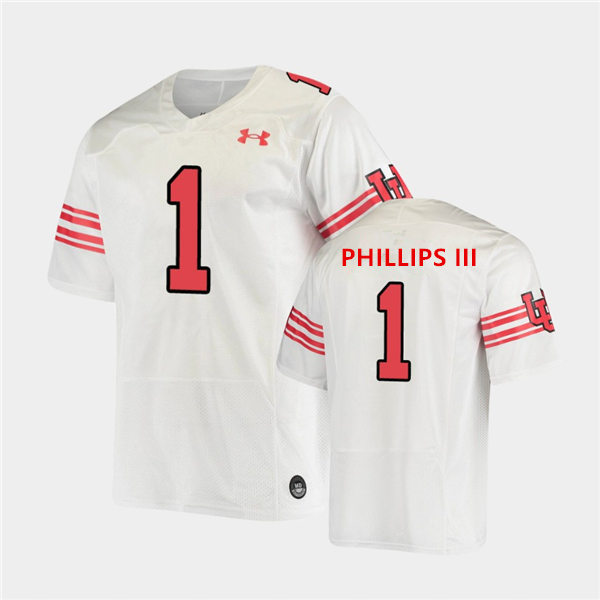 Mens Utah Utes #1 Clark Phillips III 2021 White Retro Throwback Football Jersey