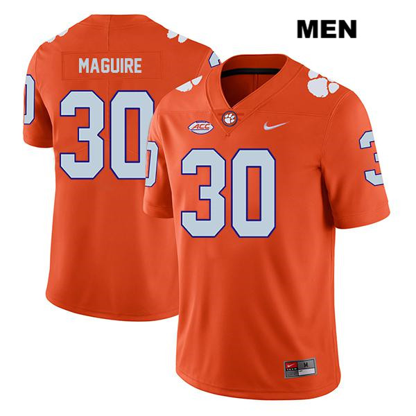 Mens Clemson Tigers #30 Keith Maguire Orange College Football Game Jersey