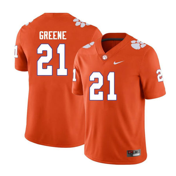 Mens Clemson Tigers #21 Malcolm Greene Orange College Football Game Jersey