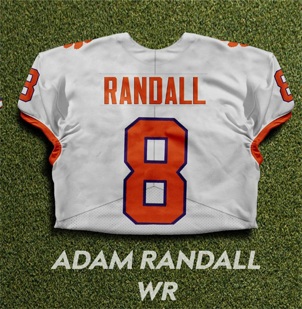Mens Clemson Tigers #8 Adam Randall White College Football Game Jersey